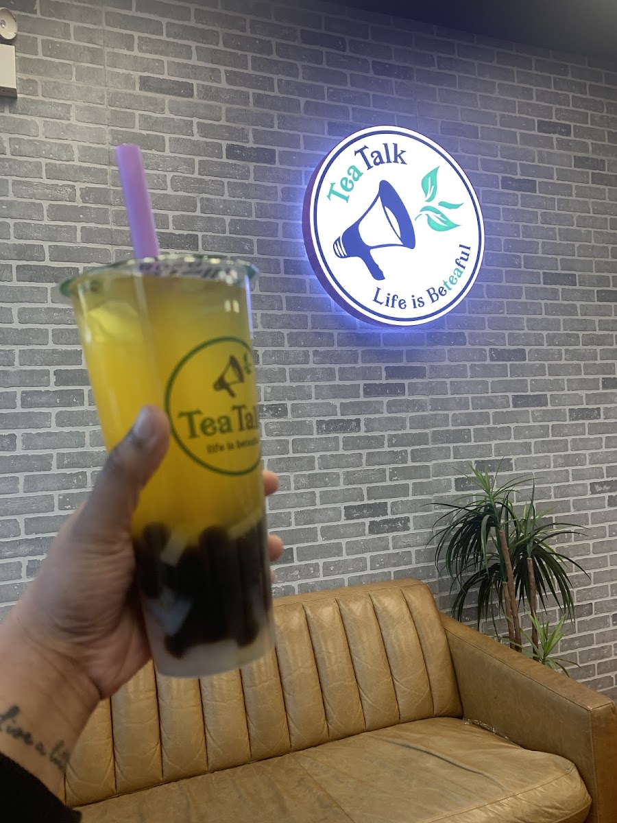 TeaTalk Boba passion fruit refresher