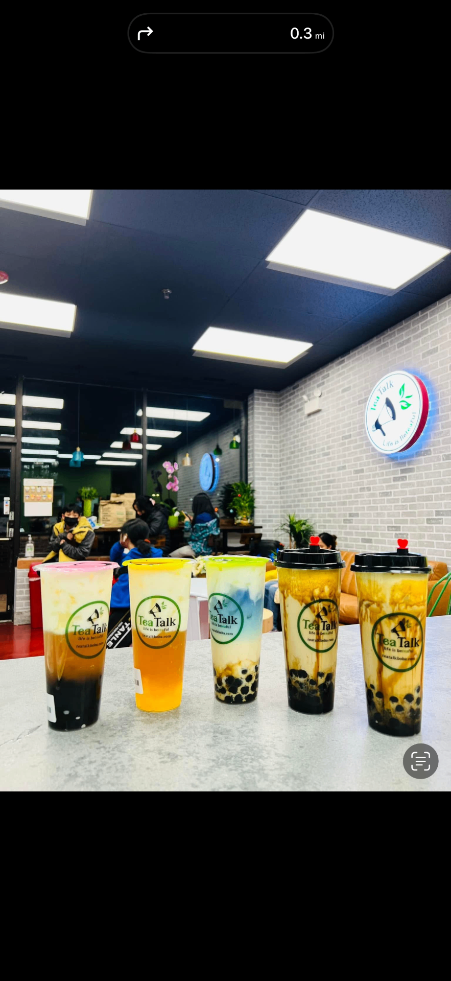 TeaTalk Boba in-shop drink lineup