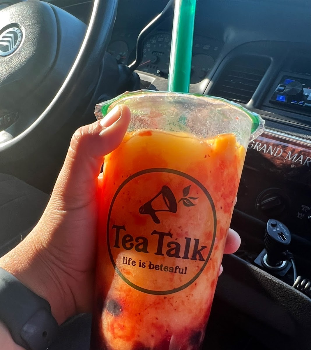 TeaTalk Boba mango passion fruit tea